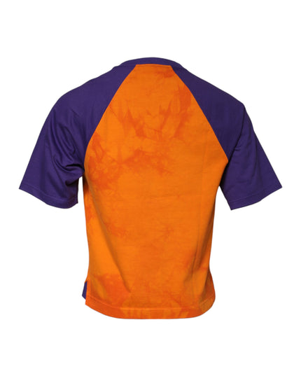 Dolce & Gabbana Orange Purple Printed Round Neck T-shirt