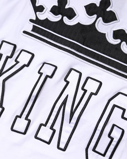 Dolce & Gabbana White Cotton Crown King Embroidery T-shirt