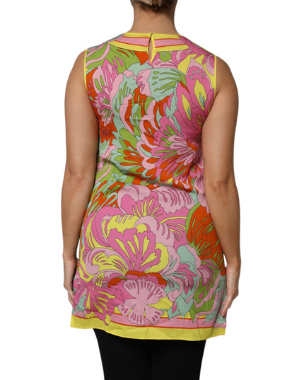 Dolce & Gabbana Multicolor Floral Roundneck Sleeveless Top