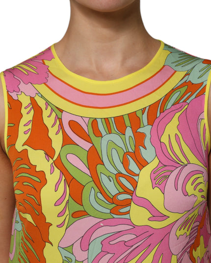 Dolce & Gabbana Multicolor Floral Roundneck Sleeveless Top