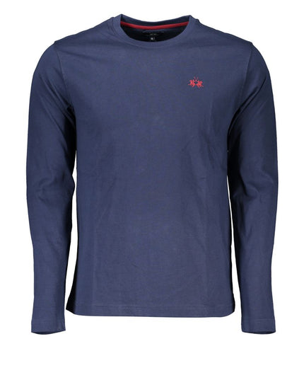 La Martina Regal Blue Crew Neck Embroidered Tee
