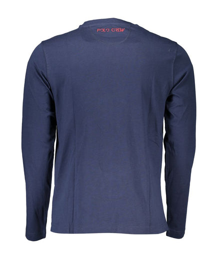 La Martina Regal Blue Crew Neck Embroidered Tee