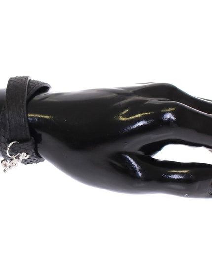 Nialaya Snakeskin CZ LOVE 925 Silver Bracelet