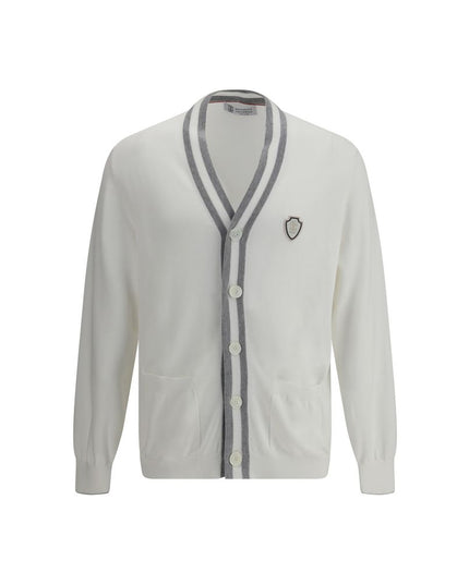 Brunello Cucinelli White Cotton Cardigan