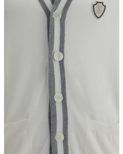 Brunello Cucinelli White Cotton Cardigan
