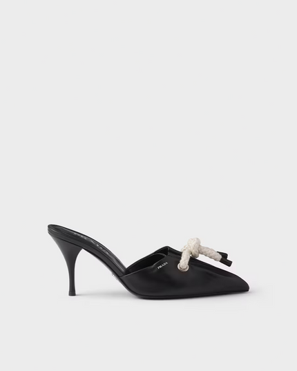 Prada Black Nappa Leather Rope Detail  Sandals