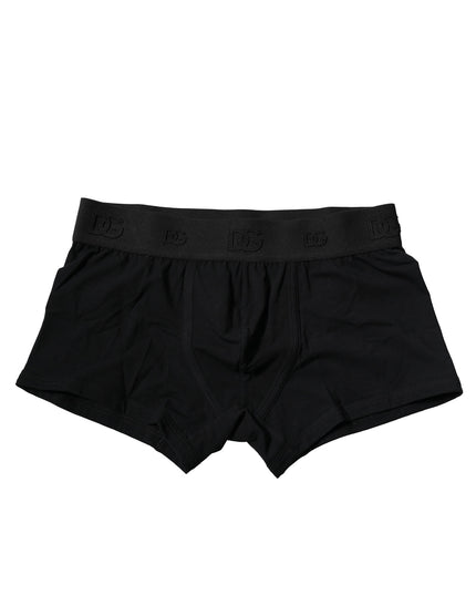 Dolce & Gabbana Black Cotton Stretch Regular Boxer Underwear