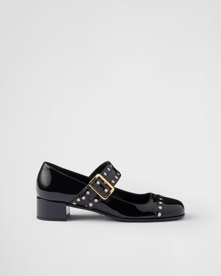 Prada Black Patent leather Mary Jane pumps