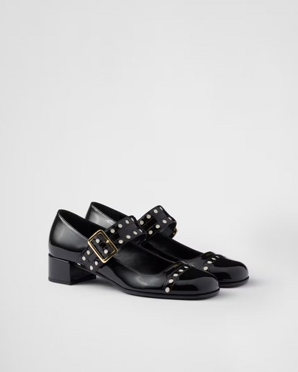 Prada Black Patent leather Mary Jane pumps