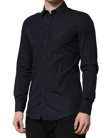 Dolce & Gabbana Dark Blue MARTINI Cotton Dress Formal Shirt