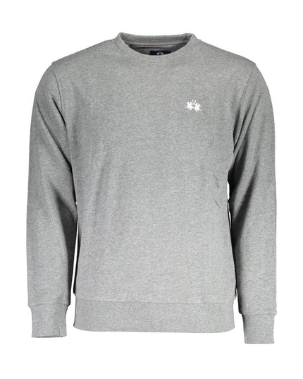 La Martina Gray Cotton Men Sweater