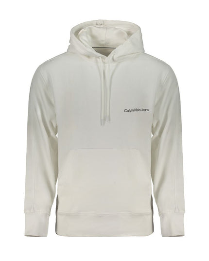 Calvin Klein White Cotton Men Sweater with Hood