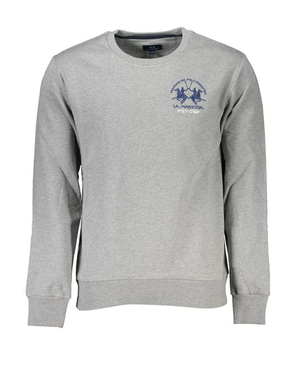 La Martina Gray Cotton Men Sweatshirt