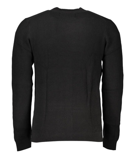 Calvin Klein Sleek Black Crew Neck Sweater with Logo