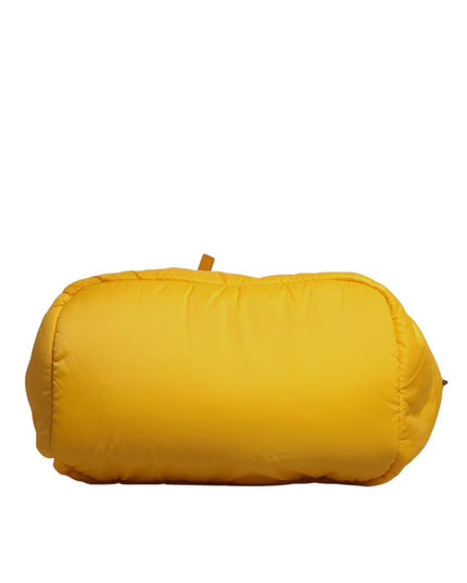 Dolce & Gabbana Yellow Orange Nylon Logo Plaque Hand Shoulder Tote Bag