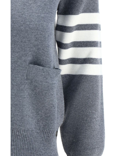 Thom Browne Gray Fleece Wool Cardigan