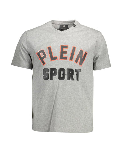 Plein Sport Gray Cotton Men T-Shirt