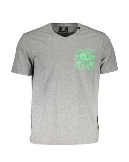 Plein Sport Gray Cotton Men T-Shirt