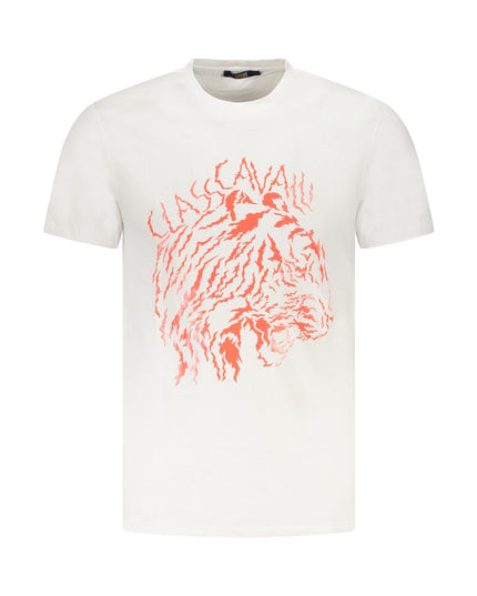 Cavalli Class White Cotton Men T-Shirt