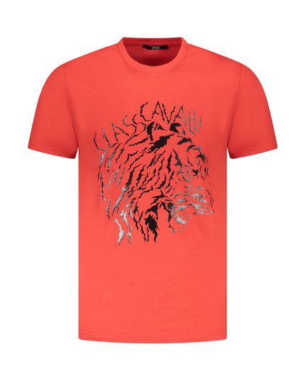 Cavalli Class Red Cotton Men T-Shirt