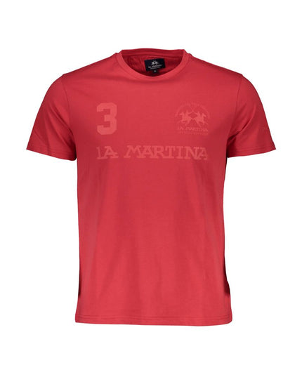 La Martina Red Cotton Men T-Shirt