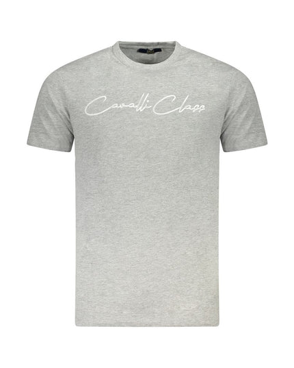 Cavalli Class Gray Cotton Men T-Shirt