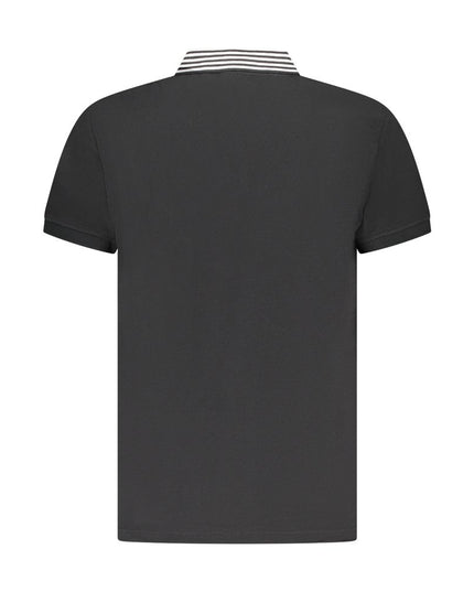 Cavalli Class Black Cotton Men Polo Shirt