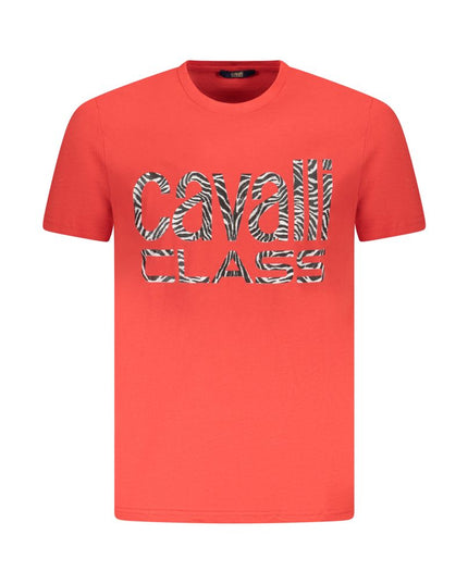 Cavalli Class Red Cotton Men T-Shirt