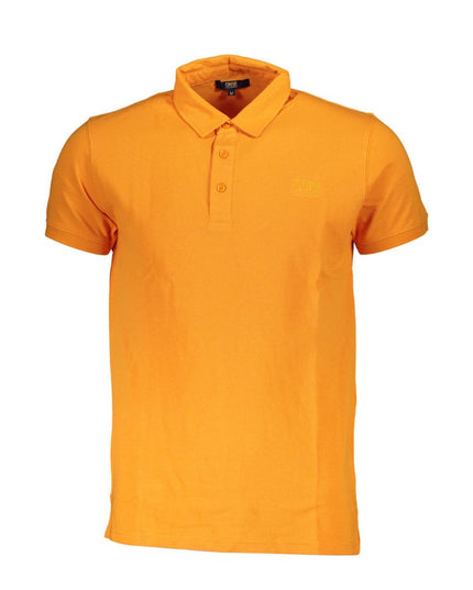 Cavalli Class Orange Cotton Men Polo Shirt
