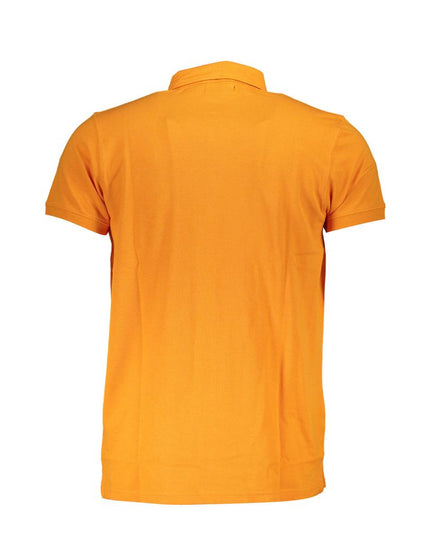 Cavalli Class Orange Cotton Men Polo Shirt