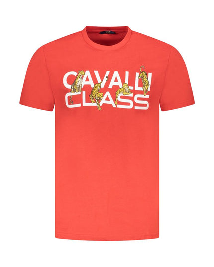 Cavalli Class Red Cotton Men T-Shirt