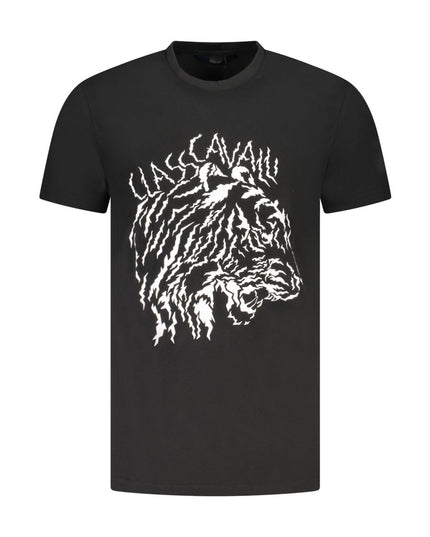 Cavalli Class Black Cotton Men T-Shirt