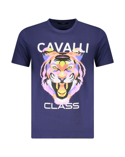 Cavalli Class Blue Cotton Men T-Shirt