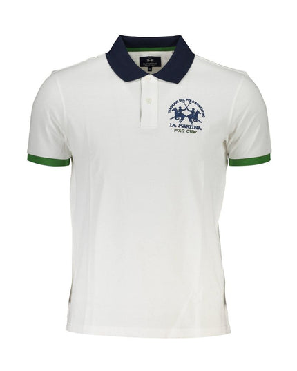 La Martina White Cotton Men Polo Shirt