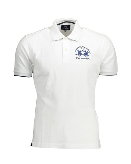 La Martina Elegant Short-Sleeved White Polo for Men