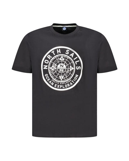 North Sails Black Cotton Men T-Shirt