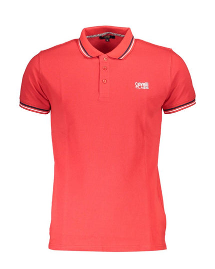 Cavalli Class Red Cotton Men Polo Shirt