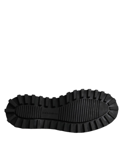 Dolce & Gabbana Black Leather Lace Up Derby Men Dress Shoes