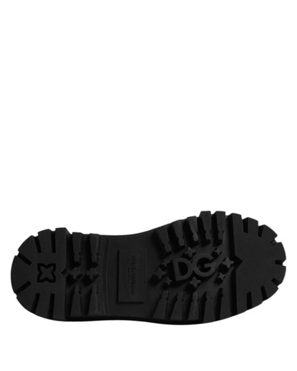 Dolce & Gabbana Black Leather Lace Up Derby Men Dress Shoes