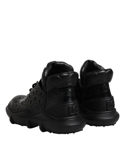 Dolce & Gabbana Black Leather Casual Mens Ankle Boots Shoes