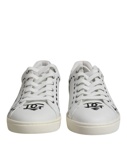 Dolce & Gabbana White London Calf Leather Men Sneakers Shoes