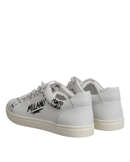 Dolce & Gabbana White London Calf Leather Men Sneakers Shoes