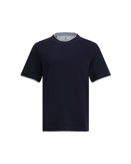 Brunello Cucinelli Blue Cotton T-Shirt