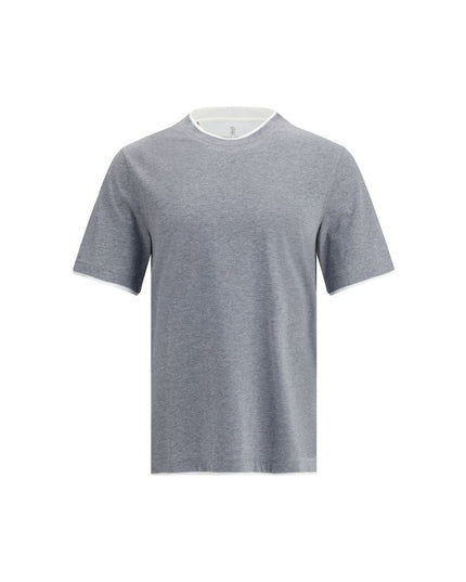 Brunello Cucinelli Gray Cotton T-Shirt
