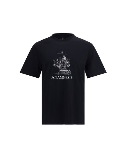 Brunello Cucinelli Black Cotton T-Shirt