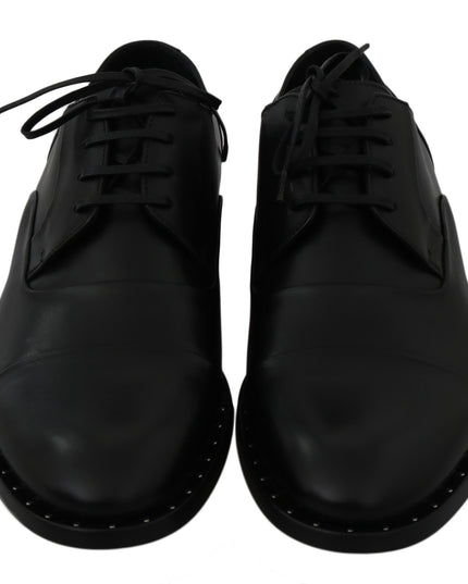 Dolce & Gabbana Black Leather Derby Formal Shoes