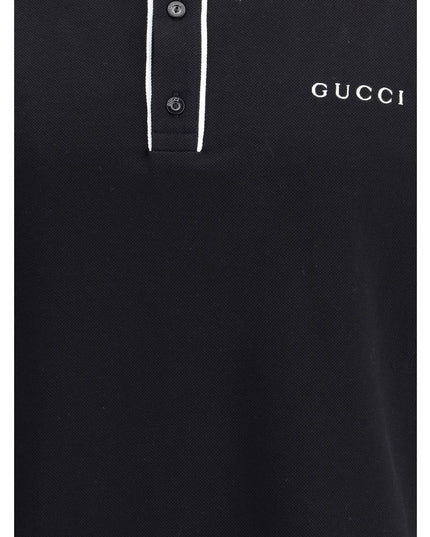 Gucci Black Cotton Polo Shirt