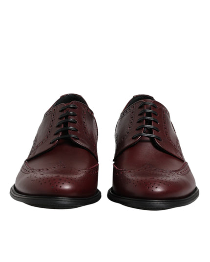 Dolce & Gabbana Brown Leather Lace Up Derby Dress Shoes