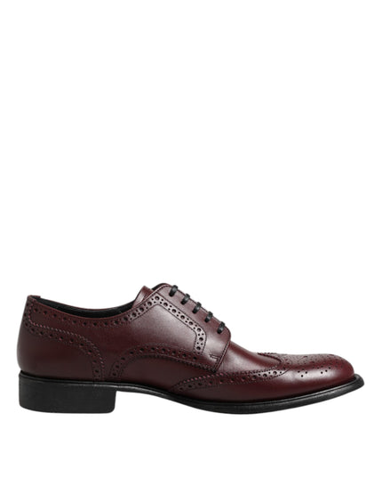 Dolce & Gabbana Brown Leather Lace Up Derby Dress Shoes