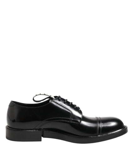 Dolce & Gabbana Black Leather Dress Lace Up Men Formal Shoes